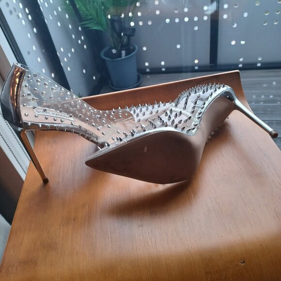 Steve Madden Heels Studs Clear 8 - Picture 4 of 9
